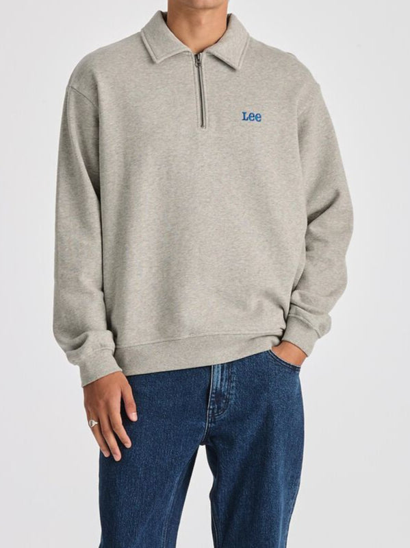 Lee Collar Fleece Sweat - Grey Marle