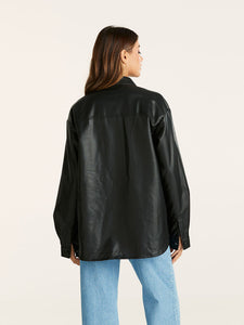 Lee Vegan Leather Shirt Faux Black