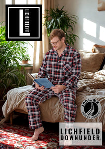 Lichfield Downunder Brushed Cotton Pyjamas - Red