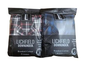 Lichfield Downunder Brushed Cotton Pyjamas - Blue