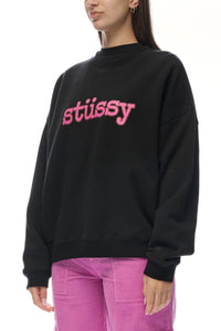 Stussy Typewriter Oversize Crew - Black