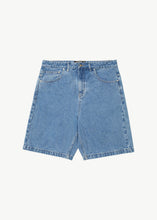 Load image into Gallery viewer, Afends Lil C Denim Baggy Fit Short 22 Inch - Worn Blue
