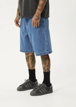 Load image into Gallery viewer, Afends Lil C Denim Baggy Fit Short 22 Inch - Worn Blue
