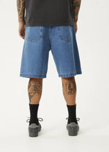 Load image into Gallery viewer, Afends Lil C Denim Baggy Fit Short 22 Inch - Worn Blue
