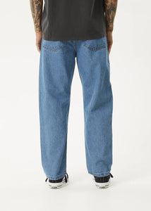 Afends Ninety Two's Relaxed Fit hemp Denim Jeans - Worn Blue