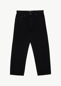 Afends Mens Ninety Two's Organic Denim Relaxed Jeans - Washed Black