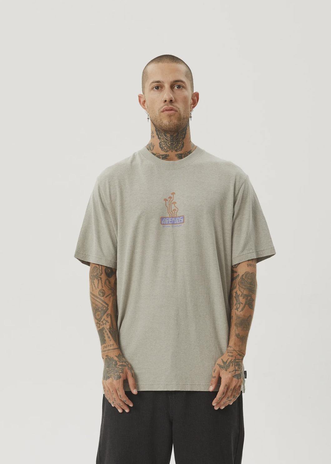 Afends Mens Fruiting Retro Fit Tee - Olive