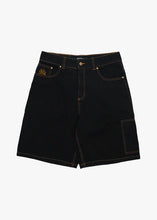 Load image into Gallery viewer, Afends Scorched Harper Denim Baggy Workwear Short 22&#39; - Washed Black

