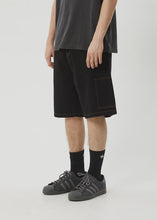 Load image into Gallery viewer, Afends Scorched Harper Denim Baggy Workwear Short 22&#39; - Washed Black

