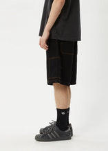 Load image into Gallery viewer, Afends Scorched Harper Denim Baggy Workwear Short 22&#39; - Washed Black

