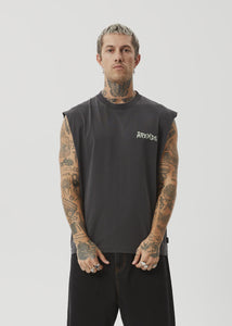 Afends Destroyer Sleeveless Tee - Stone Black