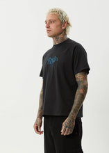 Load image into Gallery viewer, Afends Bats Recycled Raglan Boxy Fit Tee - Stone Black
