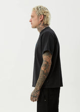 Load image into Gallery viewer, Afends Bats Recycled Raglan Boxy Fit Tee - Stone Black
