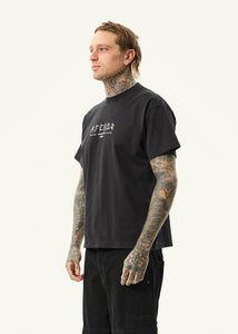 Afends Spinal Boxy Tee - Stone Black