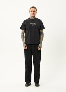 Afends Spinal Boxy Tee - Stone Black