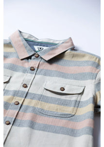 Vissla Central Coast Eco Long Sleeve Flannel Shirt - Bone