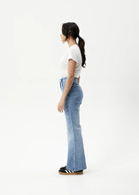 Load image into Gallery viewer, Afends Marsha Hemp Denim Flared Jean - Worn Blue
