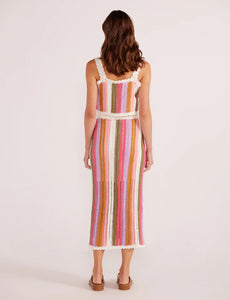 MINKPINK Lito Stripe Crochet Midi Skirt - Multi Stripe