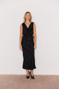 MINKPINK Momento Cowl Neck Top - Black