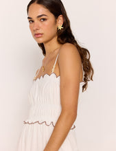 Load image into Gallery viewer, MINKPINK Laurel Scallop Edge Midi Dress - White
