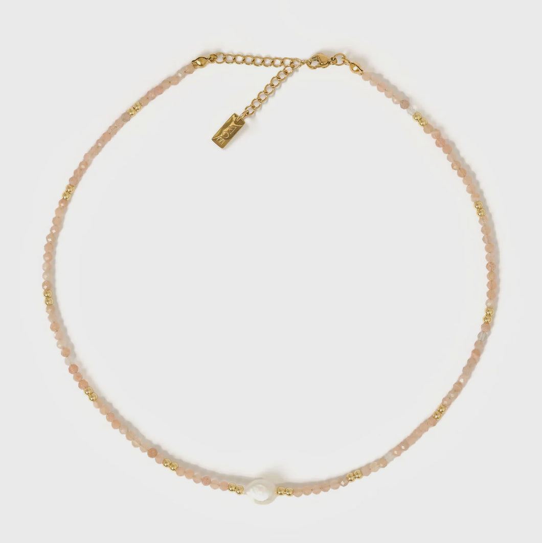 Arms Of Eve Mila Gemstone and Pearl Choker Necklace