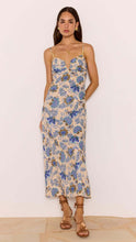 Load image into Gallery viewer, MINKPINK Zina Midi Dress - Blue/Beige Floral
