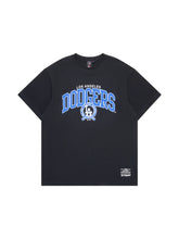 Load image into Gallery viewer, Majestic Logo Arch Tee Los Angeles Dodges- Faded Black
