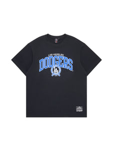 Majestic Logo Arch Tee Los Angeles Dodges- Faded Black