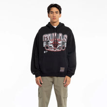 Load image into Gallery viewer, Mitchell &amp; Ness Bulls Glow Arch Hoodie - Faded Black
