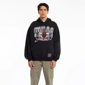 Mitchell & Ness Bulls Glow Arch Hoodie - Faded Black