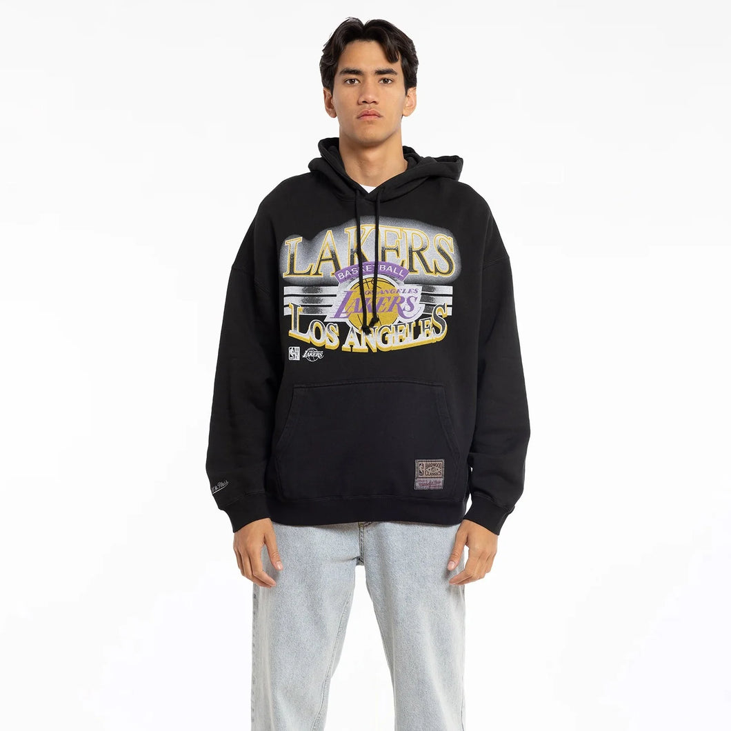 Mitchell & Ness Lakers Glow Arch Hoodie - Faded Black