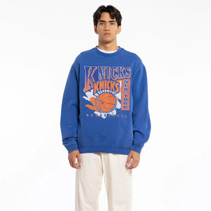 Mitchell & Ness Knicks Paintbrush Crew - Knicks Blue