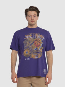 Mitchell & Ness Suns Bevel Burst Tee - Suns Purple