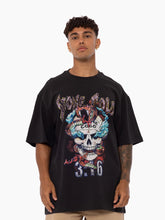 Load image into Gallery viewer, Mitchell &amp; Ness Stone Cold Skull &amp; Rattlesnake Tee - Faded Black
