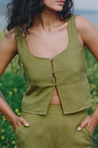 Rhythm Maya Vest Top  - Olive