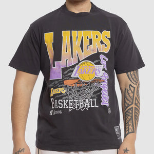 Mitchell & Ness Los Angeles Lakers Basket Tee - Overdyed Black