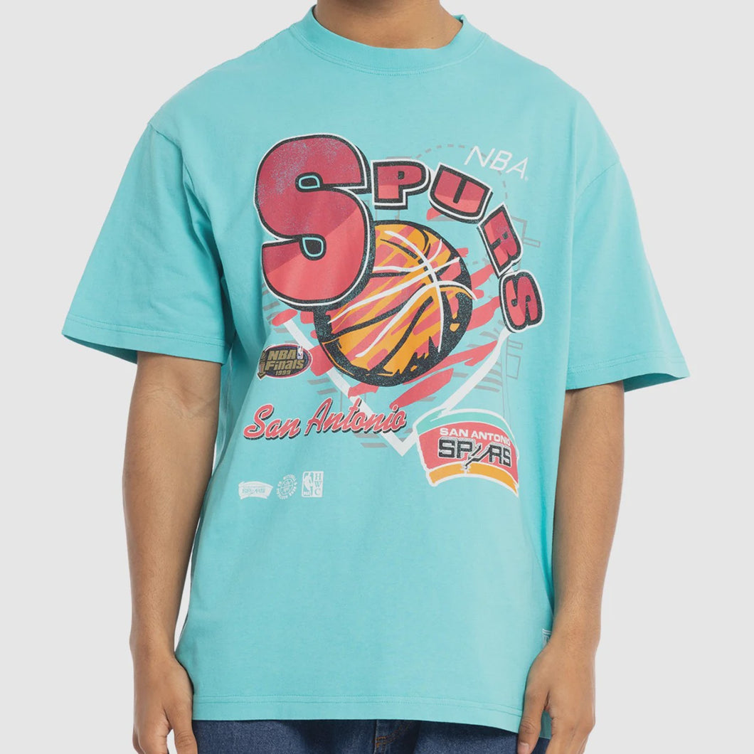 Mitchell & Ness San Antonio Spurs Brush Off Tee - Spurs Teal