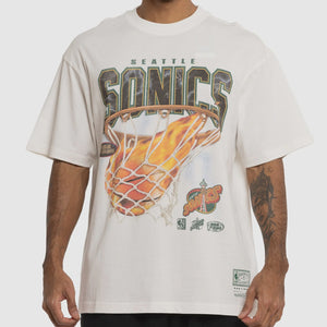 Mitchell & Ness Seattle Supersonics Fire & Lightning Tee - Vintage White