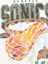 Load image into Gallery viewer, Mitchell &amp; Ness Seattle Supersonics Fire &amp; Lightning Tee - Vintage White
