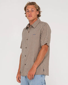 Rusty Datsun Check Shirt - Light Khaki