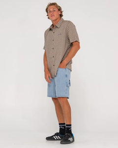 Rusty Datsun Check Shirt - Light Khaki