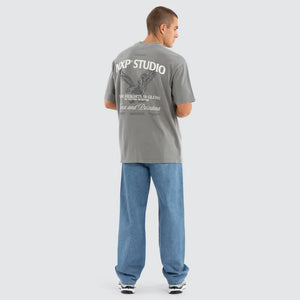 Nena & Pasadena Simulation Box Fit Tee - Pigment Frost Grey