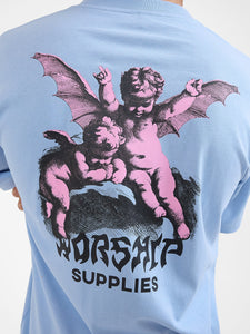 Worship Horns Tee - Cerulean