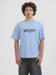 Worship Horns Tee - Cerulean