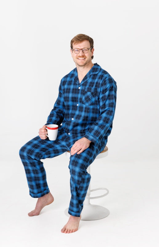 Lichfield Downunder Brushed Cotton Pyjamas - Blue