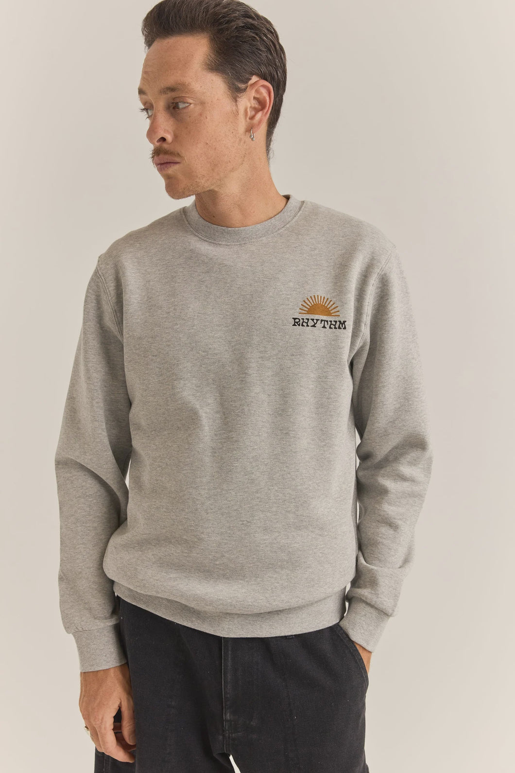 Rhythm Awake Fleece Crew - Grey Heather