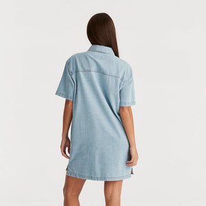 Riders By Lee Sara Denim Shirt Dress - Blue Fade