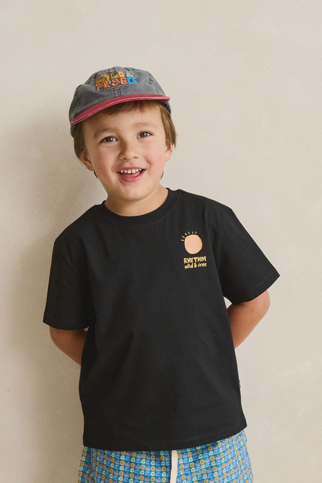 Rhythm Kids Sun Croc Ss T-Shirt - Vintage Black