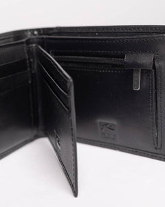 Rusty High River 2 Leather Wallet - Black