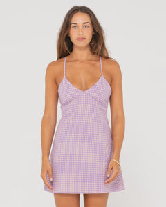 Rusty Checked Out Mini Dress - Purple Nights